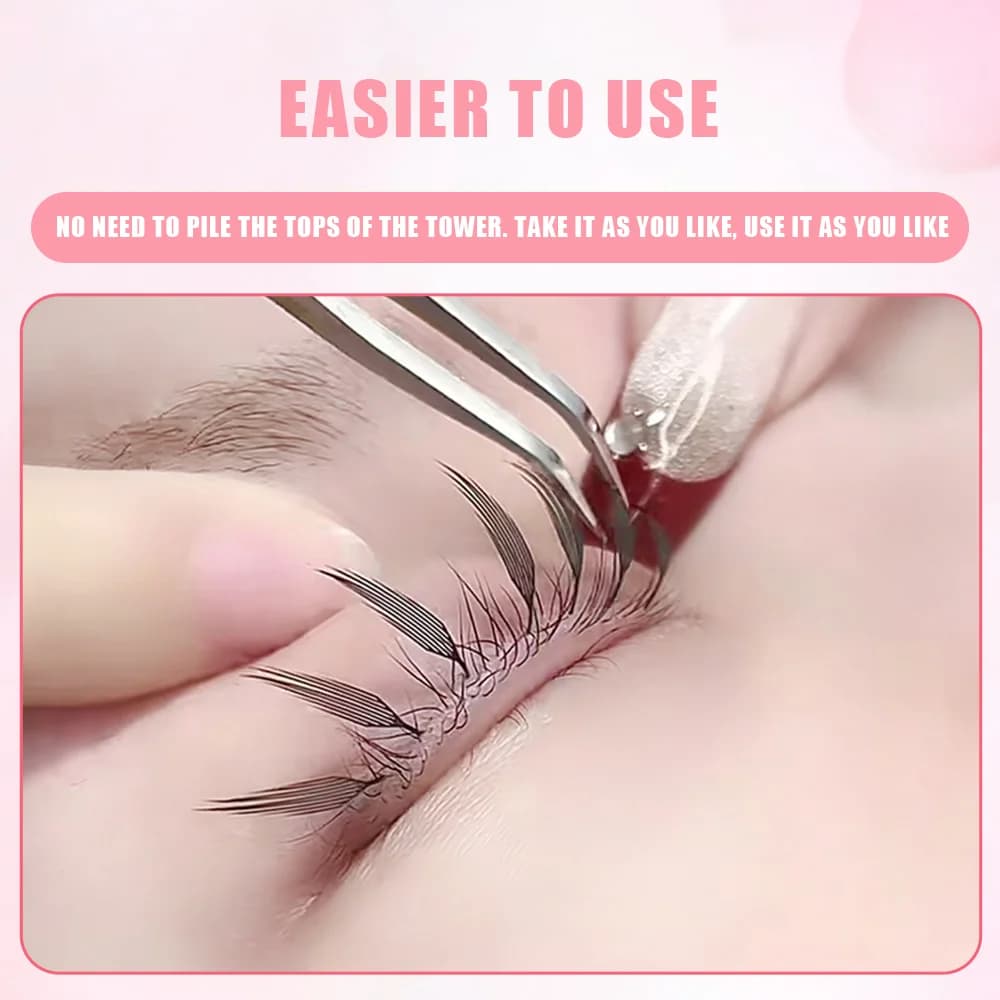 Extensions de cils éventails préformés en forme de plume