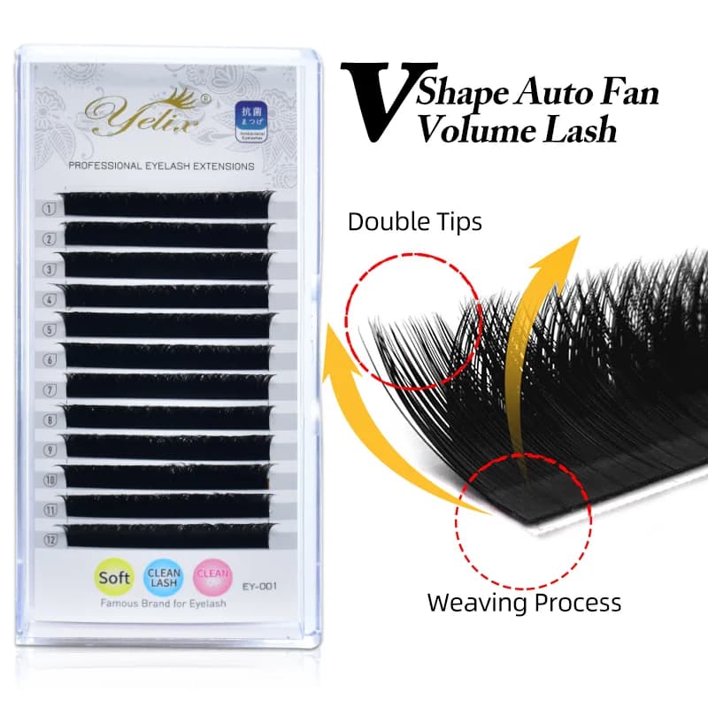 Extensions de cils individuels Premium V Shape Auto-Fan