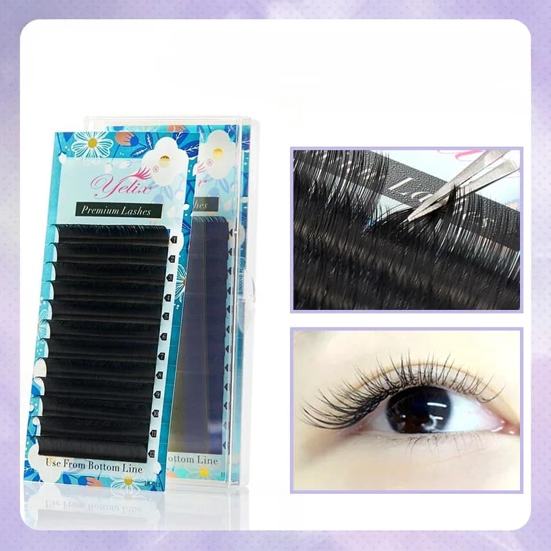 Extensions de cils volume classique mat, courbure D+, 7-16mm