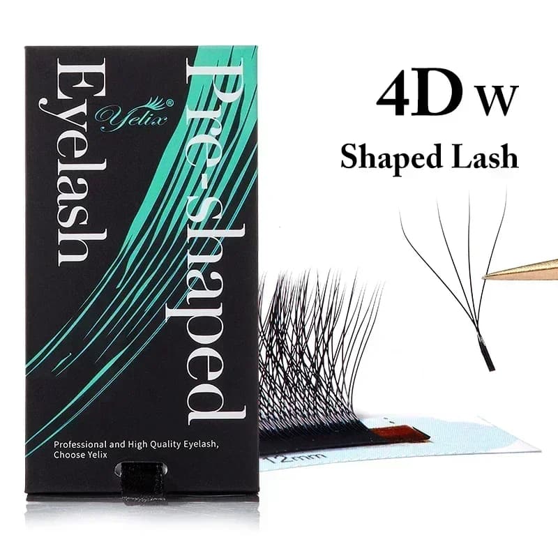Cils éventails préfabriqués en forme W, 3D-8D, doux et naturels