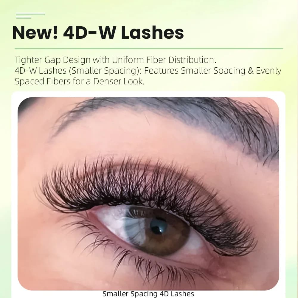 Extensions de cils automatiques fleurissantes forme W 4D étroites
