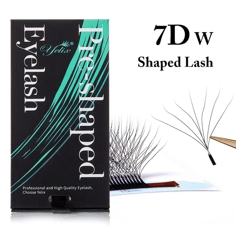 Cils éventails préfabriqués en forme W, 3D-8D, doux et naturels
