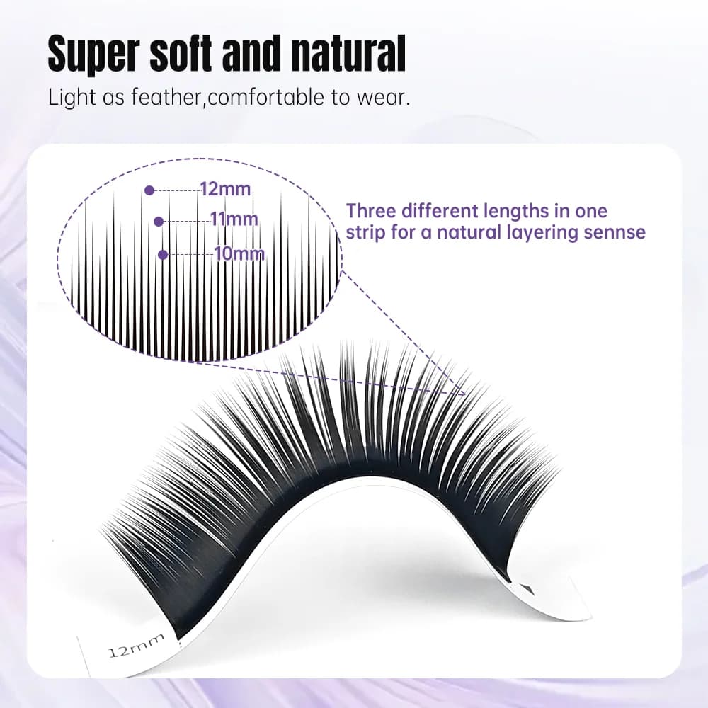 Extensions de cils volume Camellia racines courtes relevées