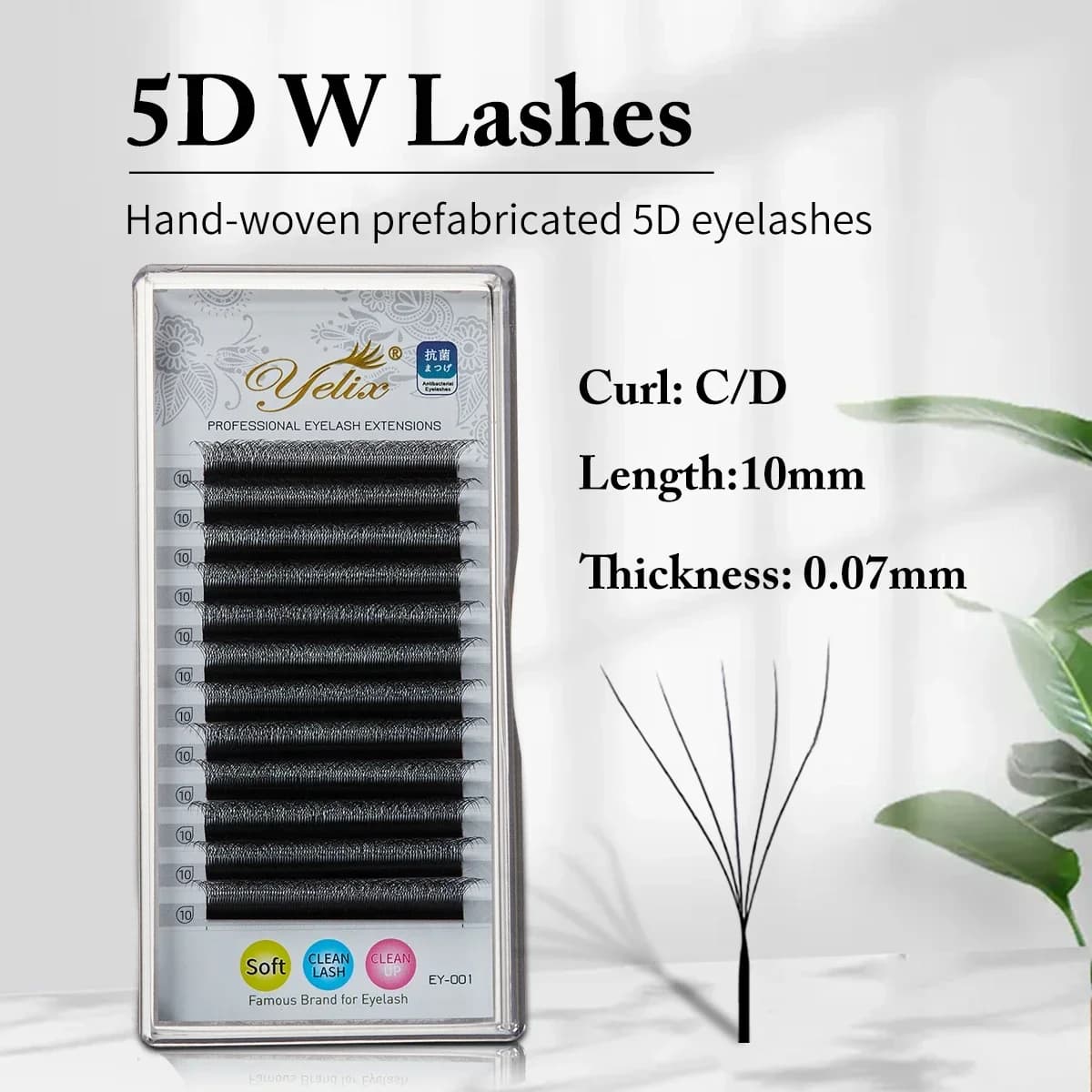 Extensions de cils éventails préfabriqués 5D forme W à floraison automatique