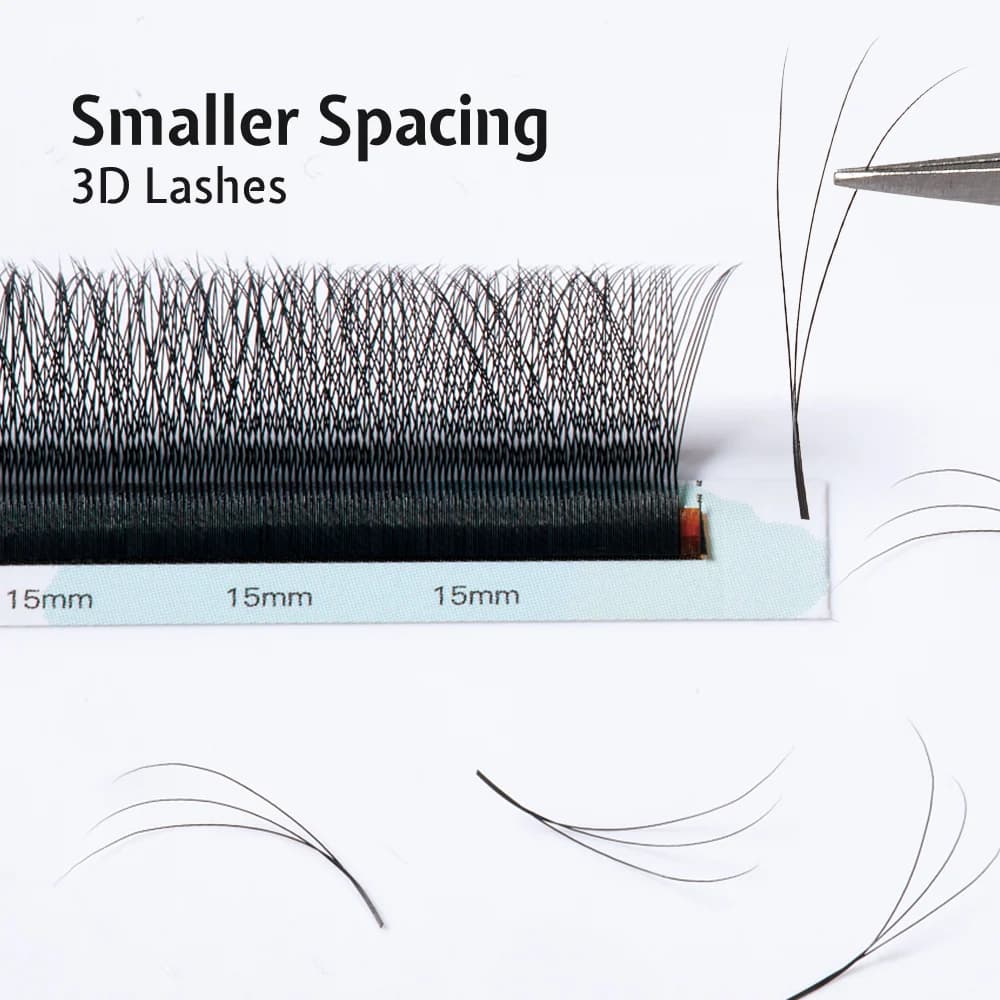 Cils volume pré-faits W Shape 3D espacement réduit