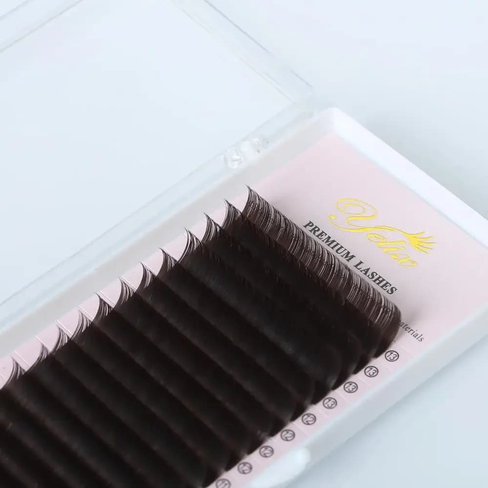 Faux cils individuels marron foncé mélange 7-15mm