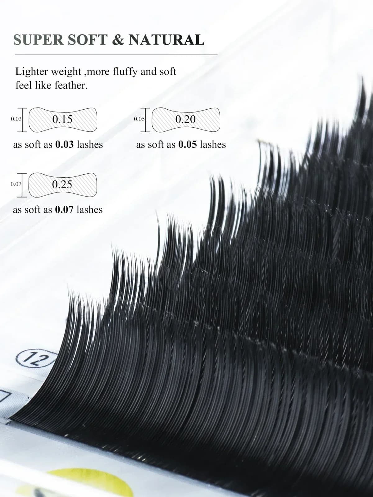 Extensions de cils plats ellipse classique, effet naturel mat