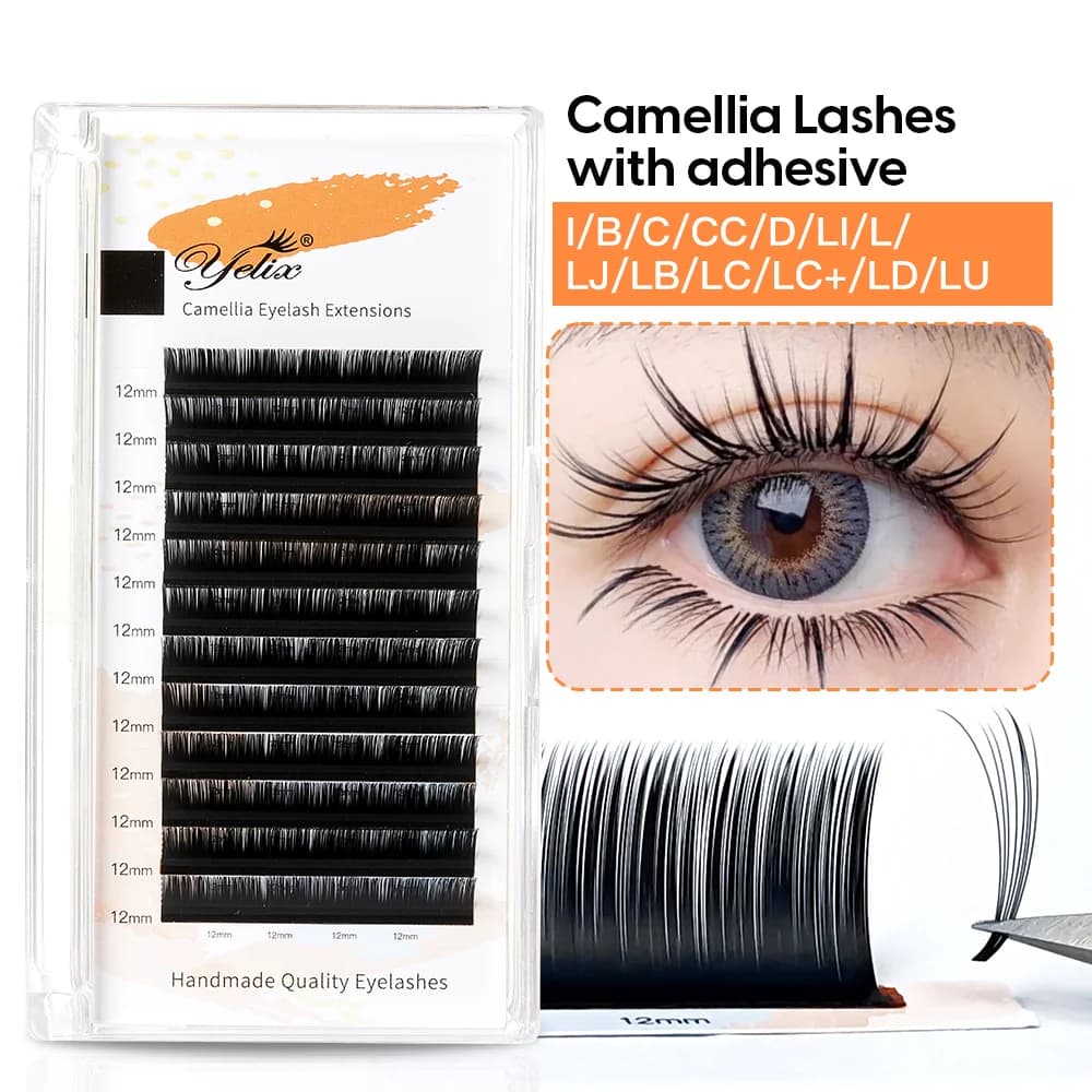 Extensions de cils individuels Camellia Bloom avec adhésif