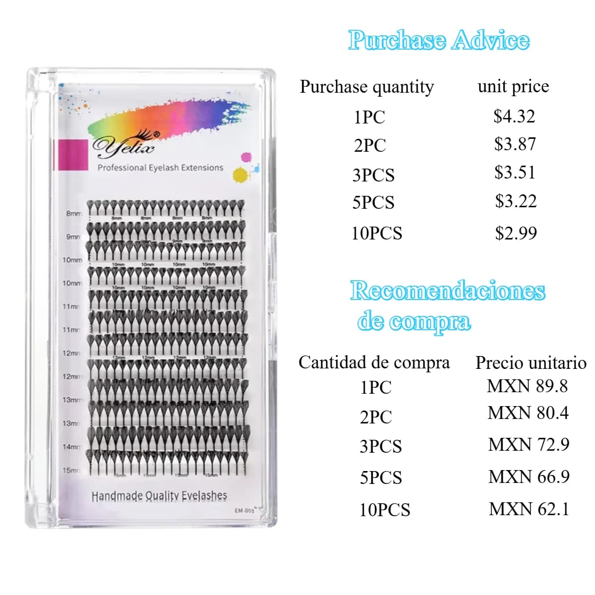 Extensions de cils éventails préformés forme Spire Bloom