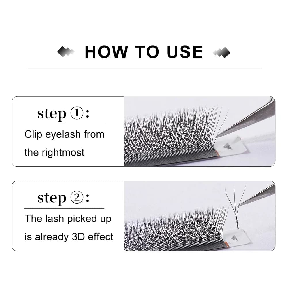 Extensions de cils en vison synthétique 3D W Soft Clover