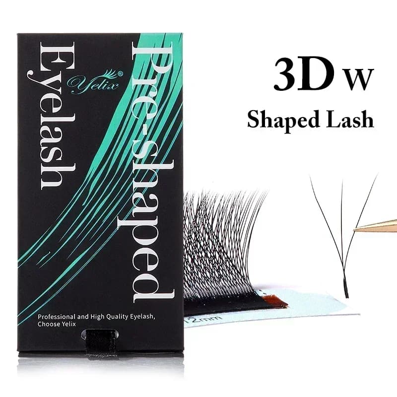 Cils éventails préfabriqués en forme W, 3D-8D, doux et naturels