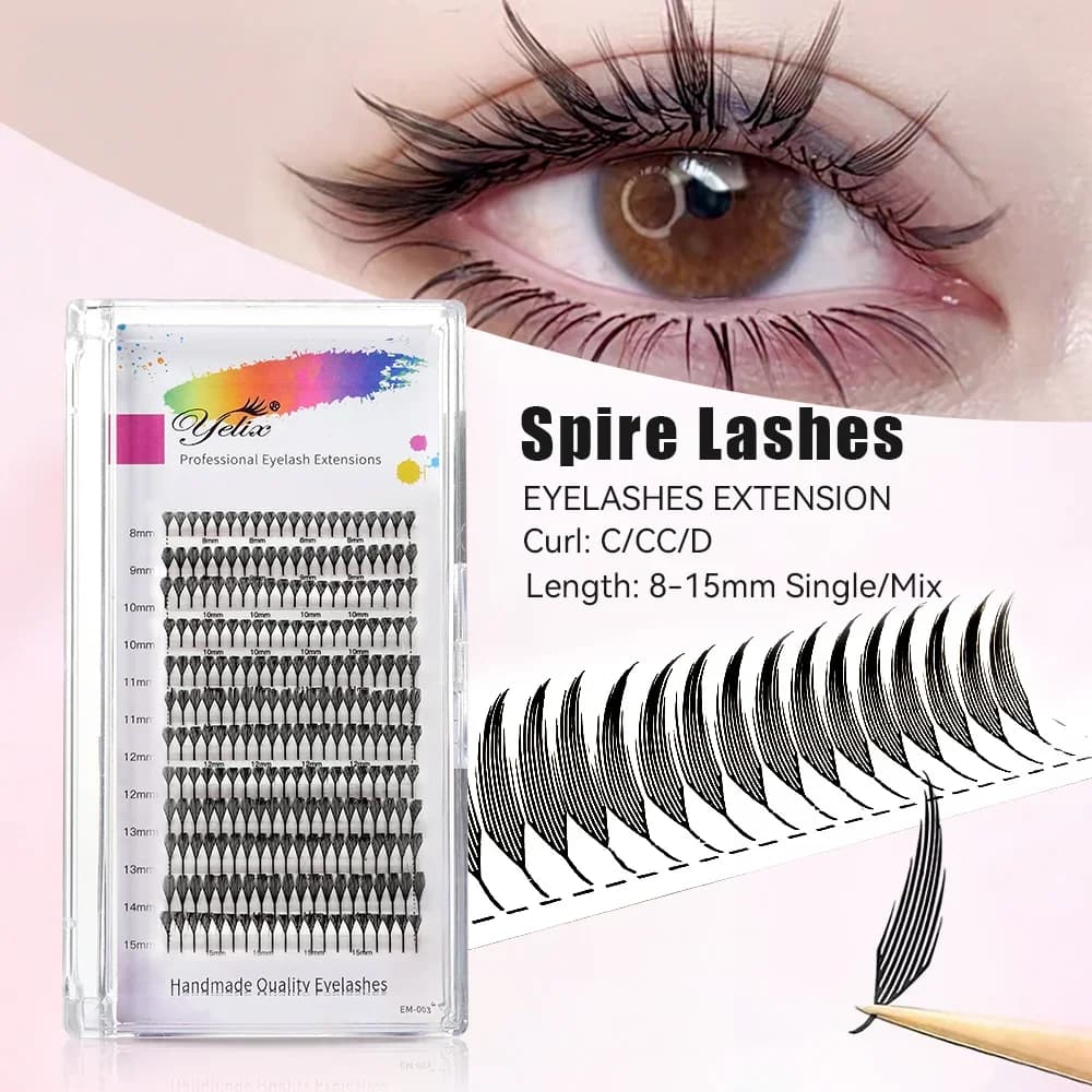 Cils individuels brésiliens forme plume Spire