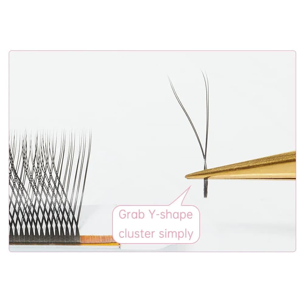 Extensions de cils éventails préfabriqués en forme Y YY 0.05mm C Curl