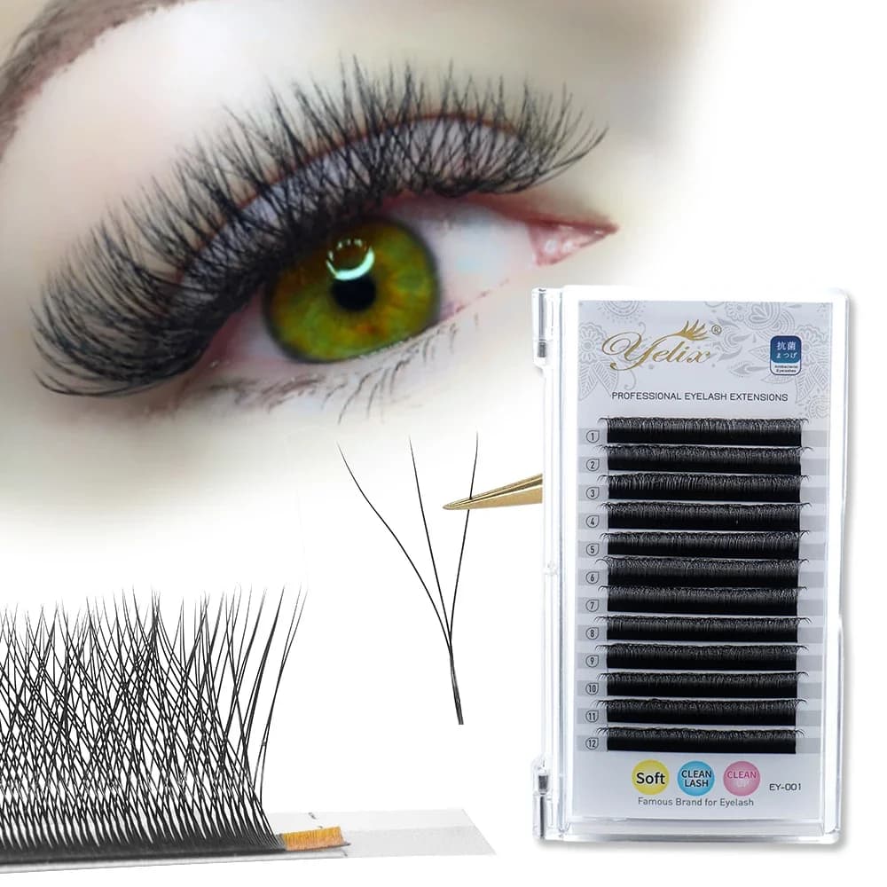 Extensions de cils en vison synthétique 3D W Soft Clover