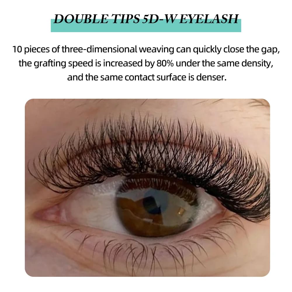 Éventails de volume préformés 10D-W double couche forme W