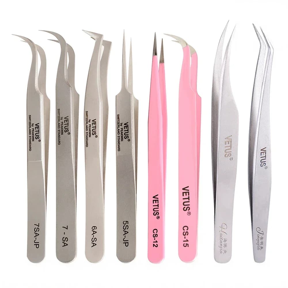 Pincettes professionnelles pour extensions de cils volume 3D