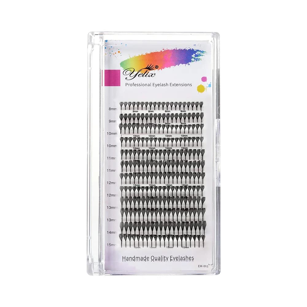 Extensions de cils éventails préformés en forme de plume