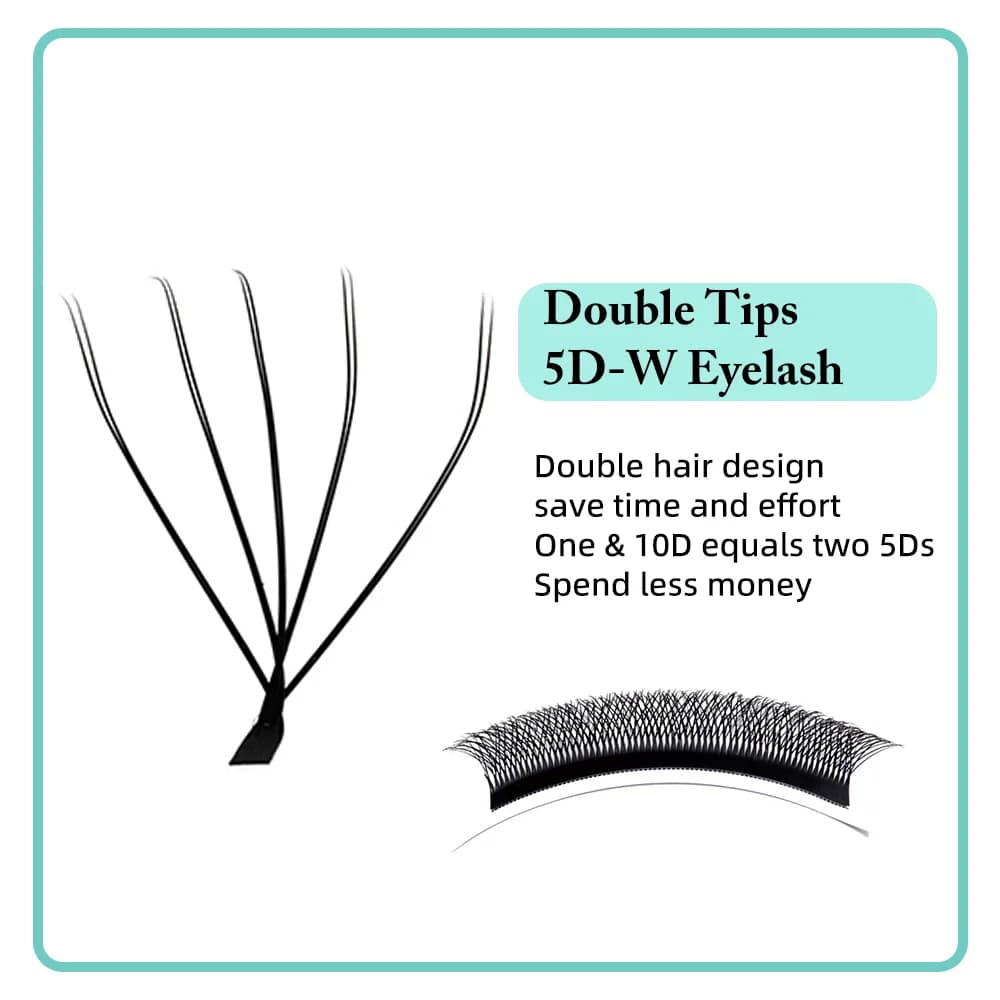 Éventails de volume préformés 10D-W double couche forme W