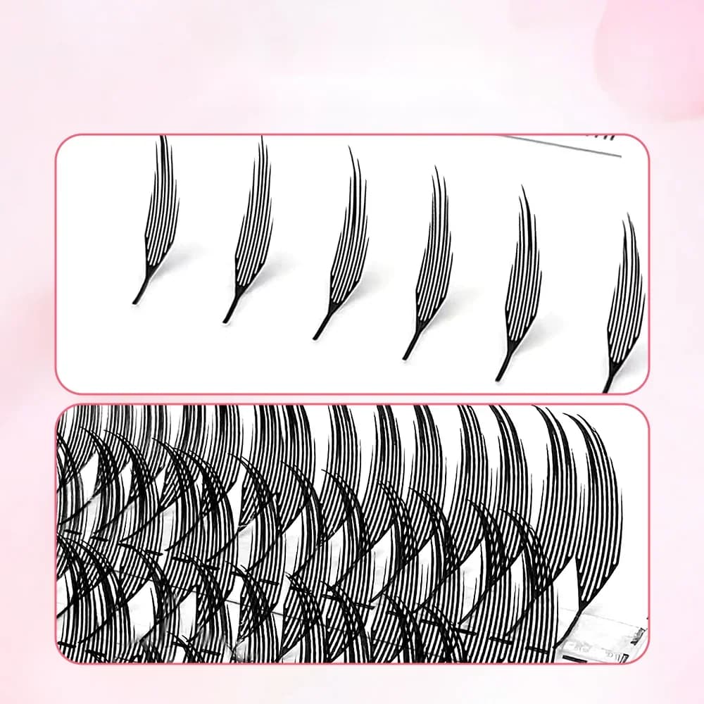 Extensions de cils éventails préformés en forme de plume