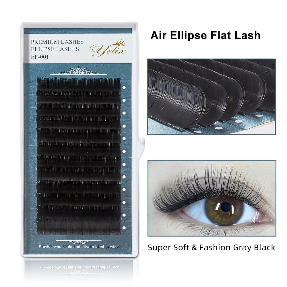 Extensions de cils Air Flat ellipse courbure D+