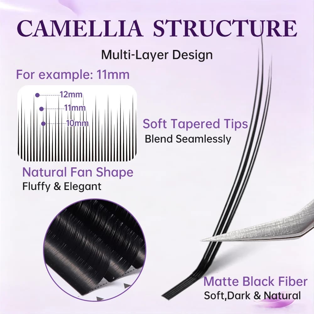 Extensions volume Camellia doux et naturels