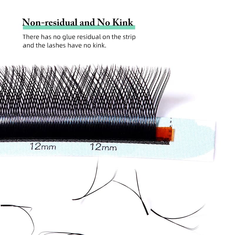 Cils éventails préfabriqués en forme W, 3D-8D, doux et naturels