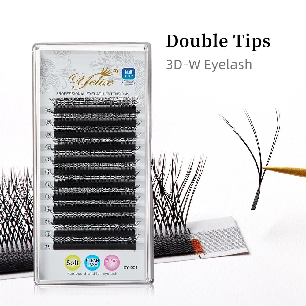 Cils Prémontés Double Pointe 3D Forme W Éclosion Automatique