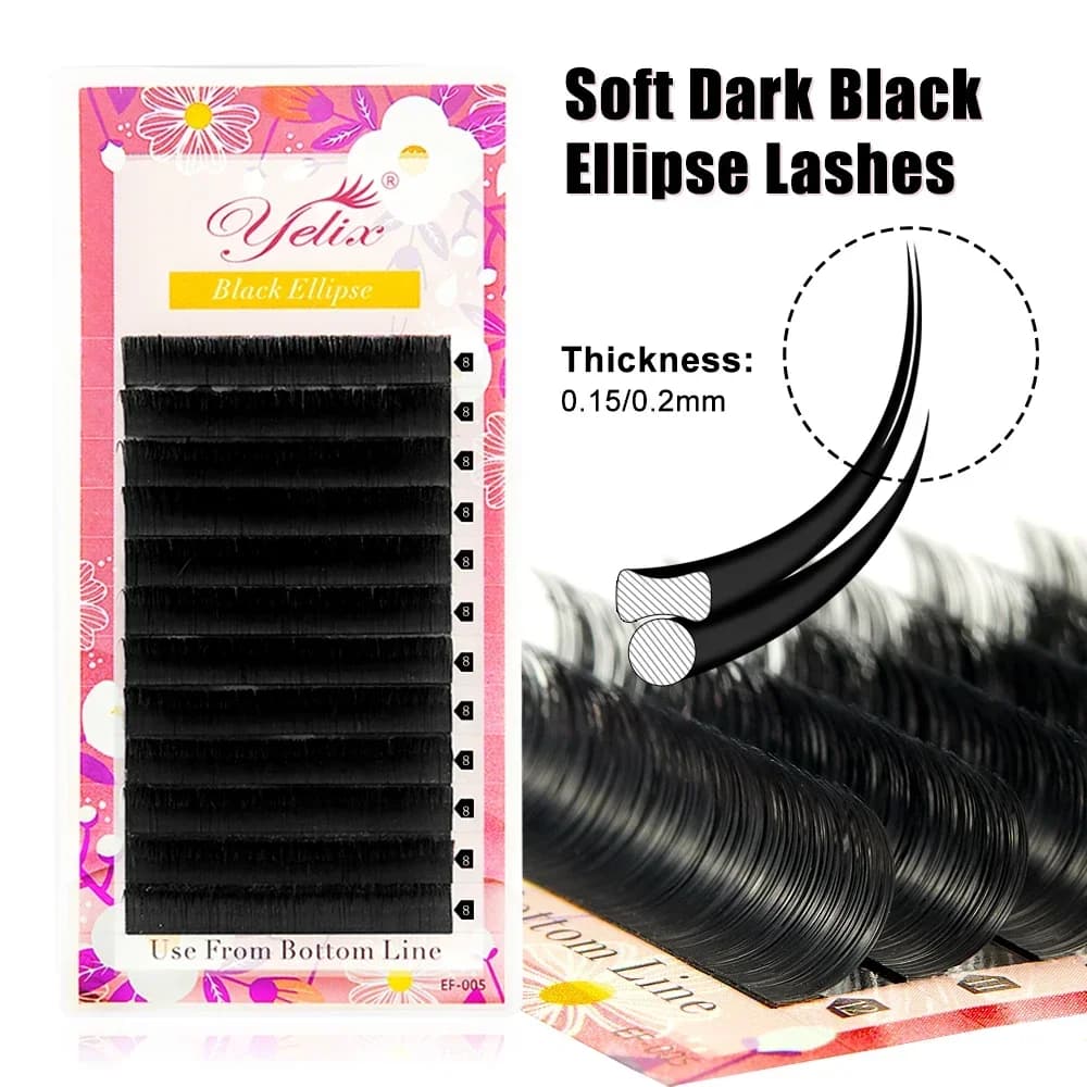 Extensions de cils Flat Split Tip Ellipse 6-19mm 0.15-0.2mm