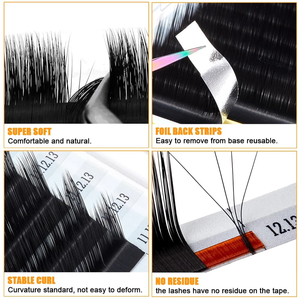 Extensions de cils éventails Camellia multi-longueurs