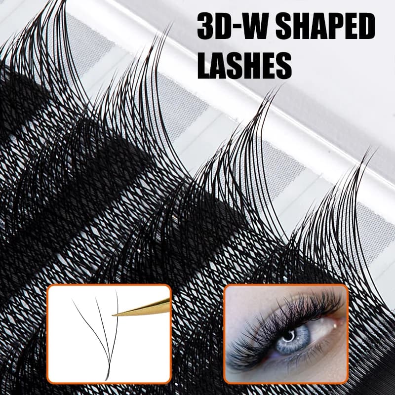 Faux cils en bouquets préformés Volume Fan 3D forme W