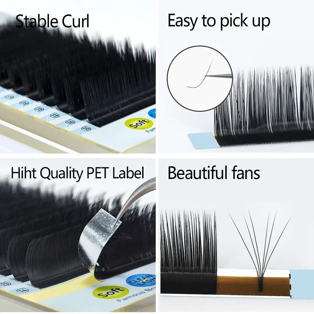 Cils individuels en soie mate L+/LC/L/LU